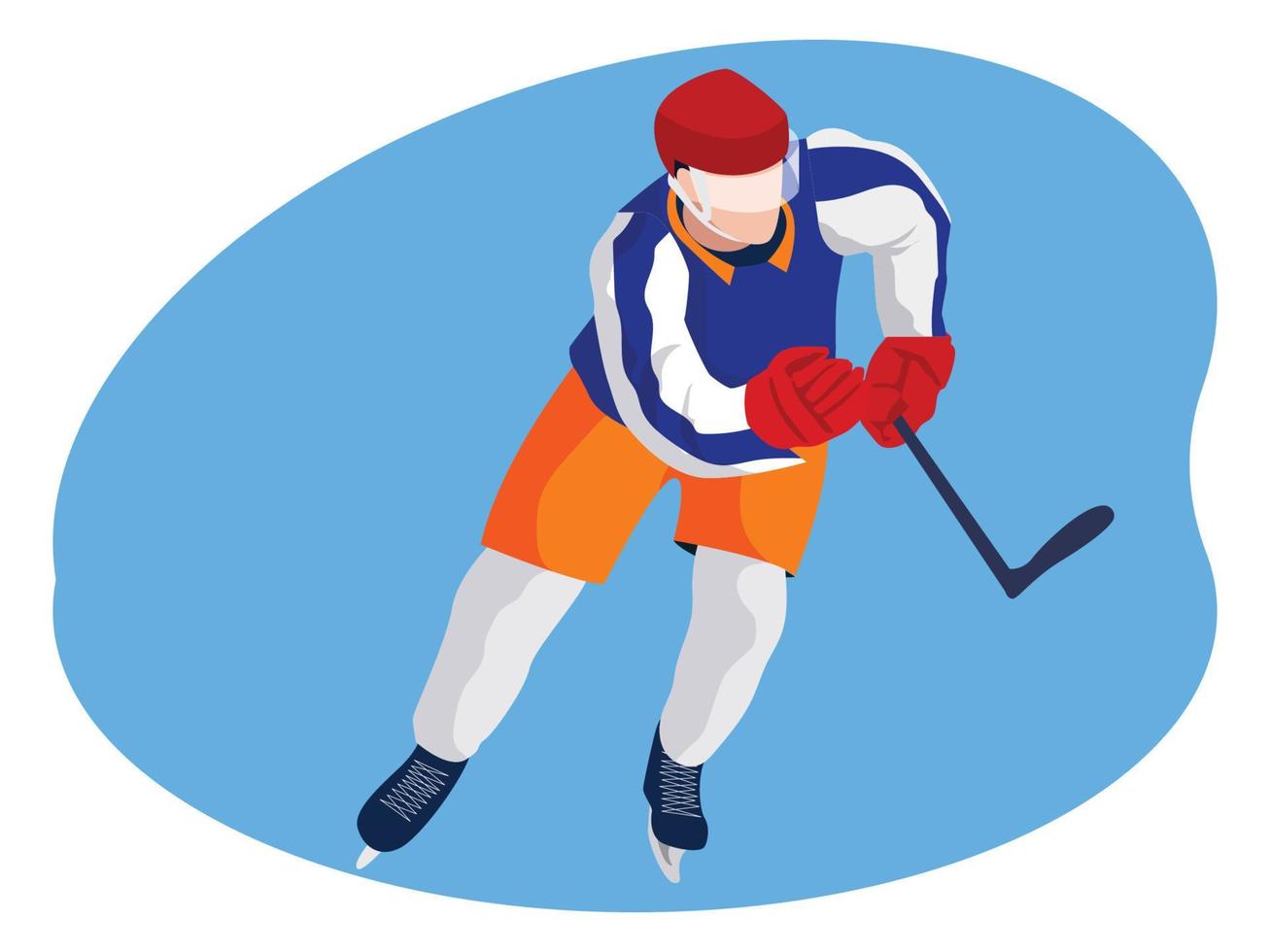 jugador de hockey sobre hielo hermosa ilustración vector