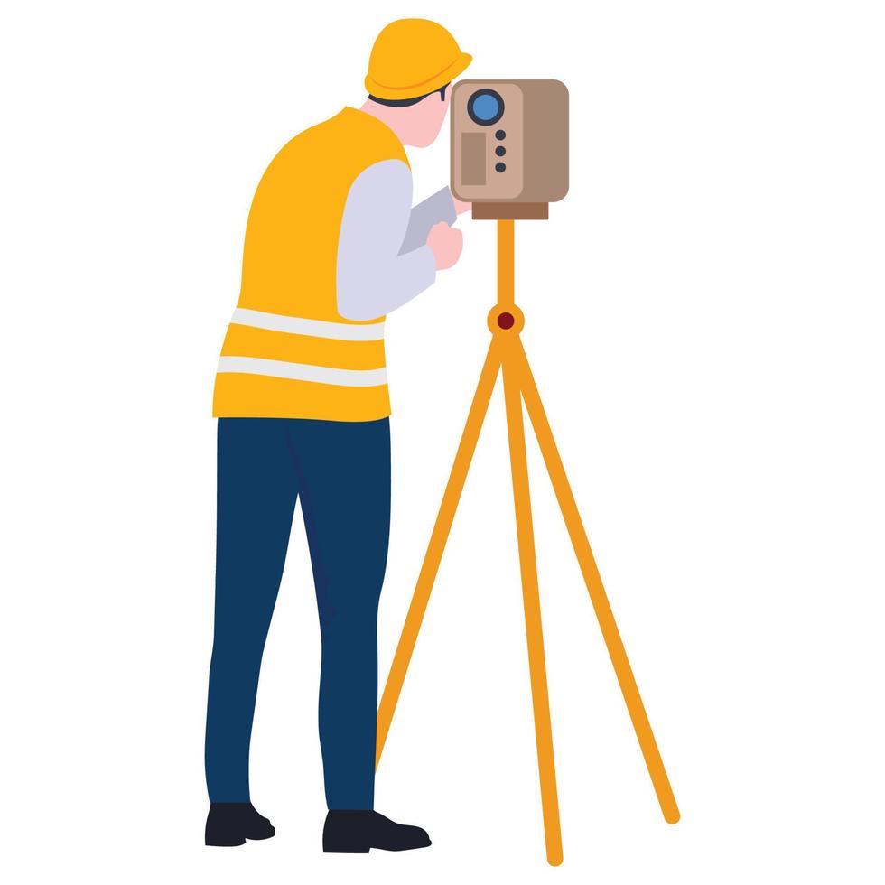 Construction architect engineer worker illustration. vector