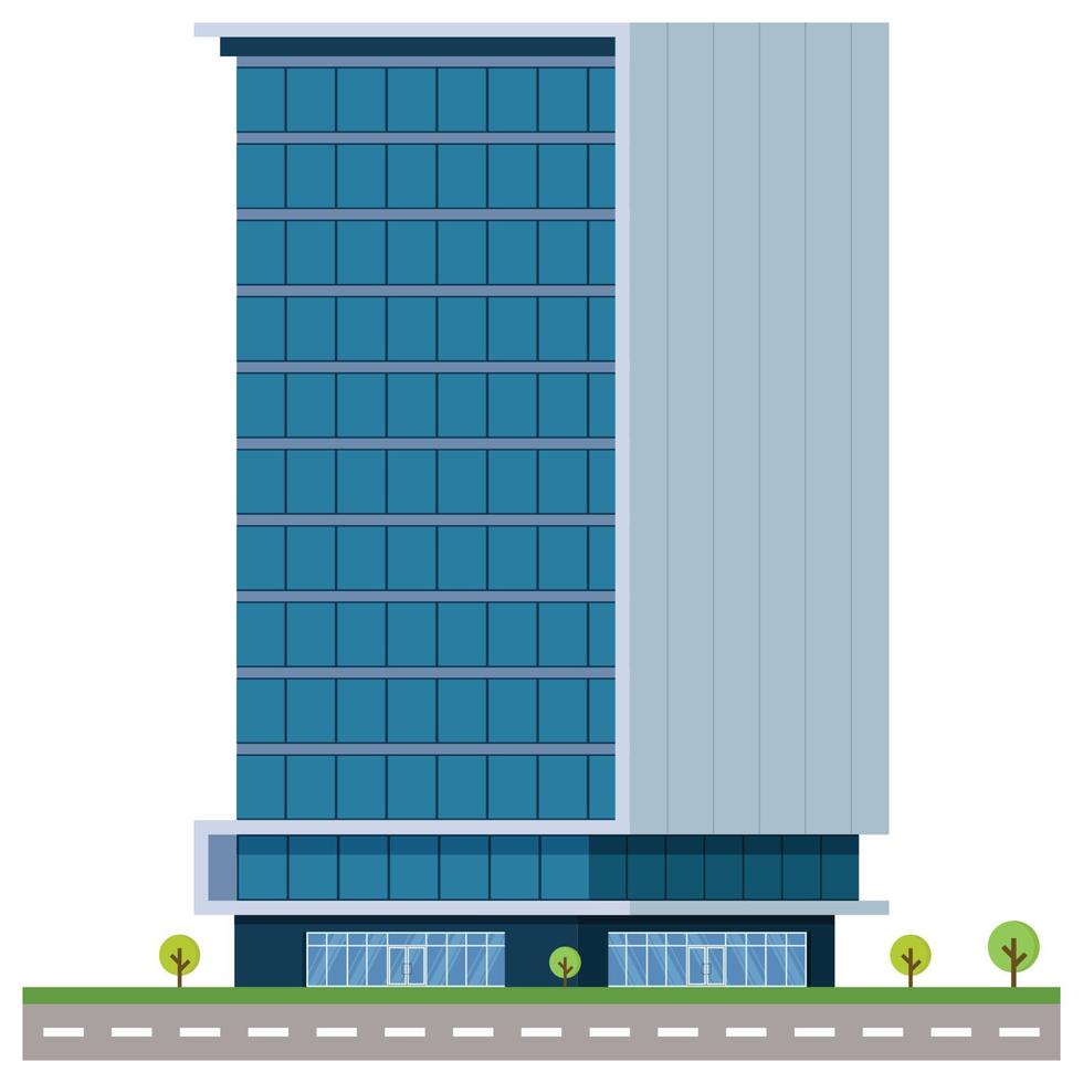 edificio de la ciudad de oficinas hermosa ilustración. vector