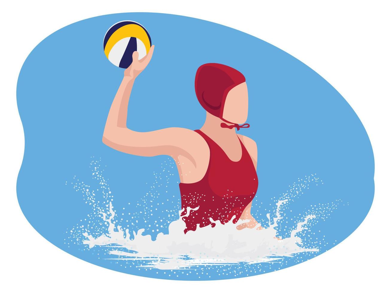 Water volleyball player beautiful illustration vector