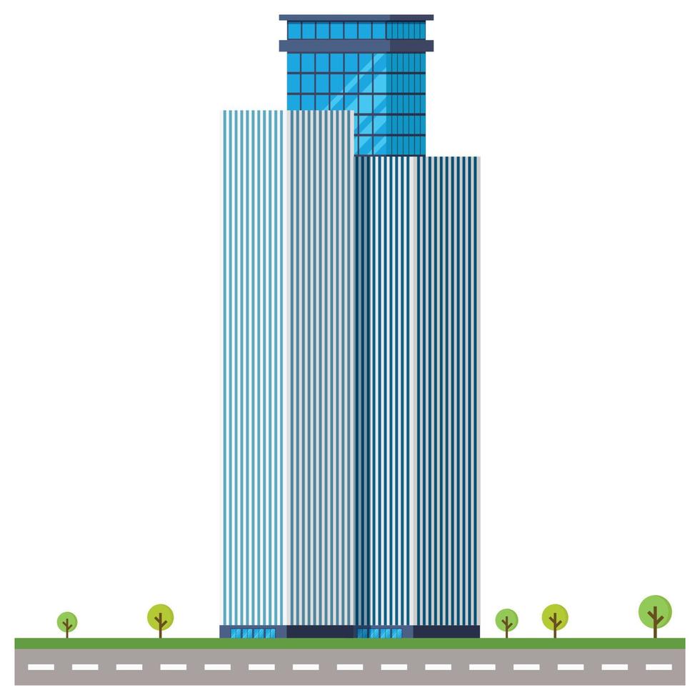 edificio de la ciudad de oficinas hermosa ilustración. vector