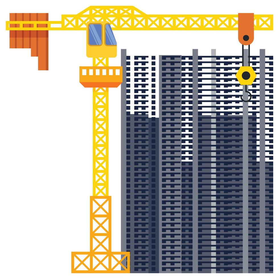 Construction building tower crane illustration vector
