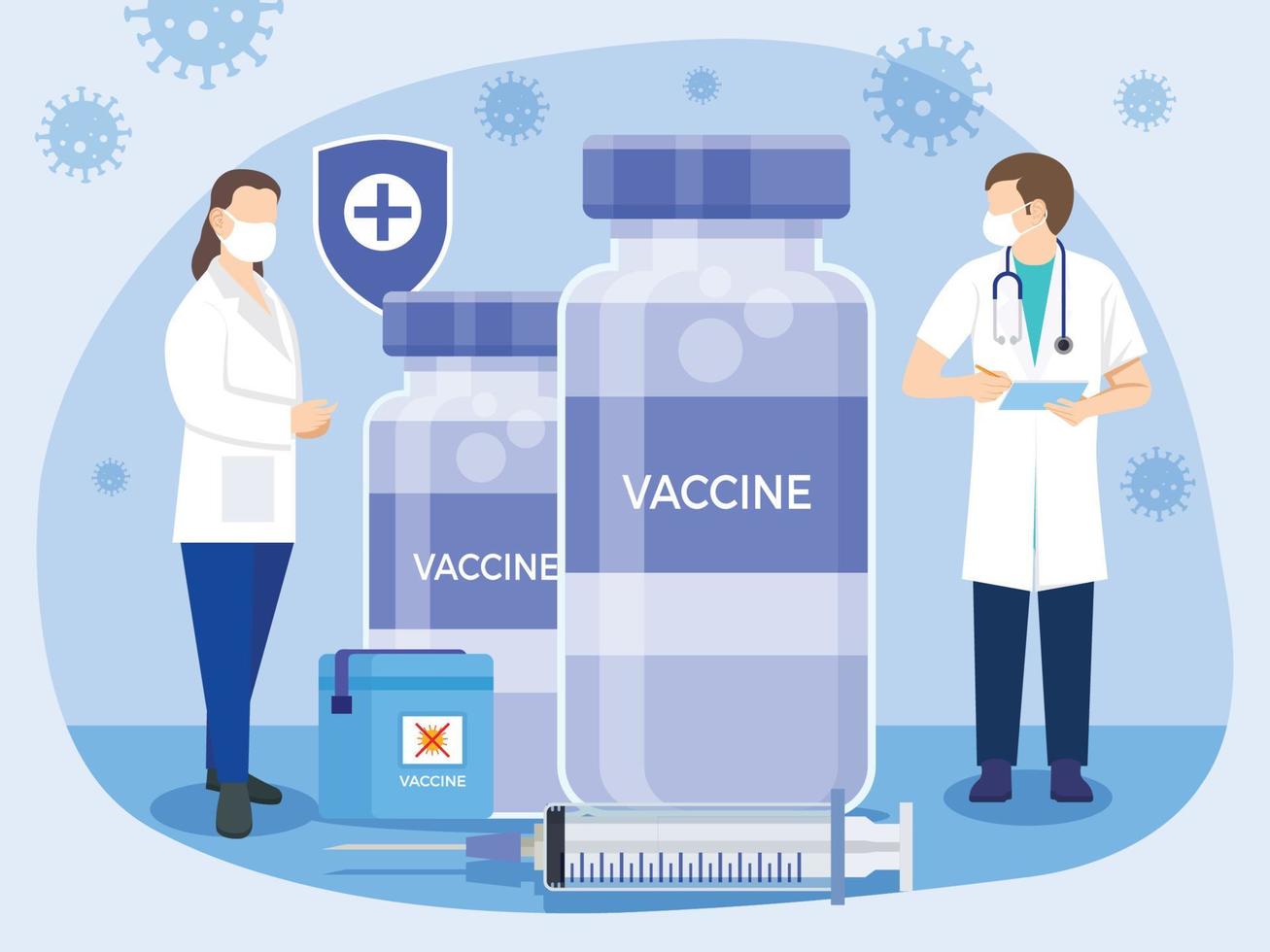 Covid-19 corona vaccine injection illustration vector