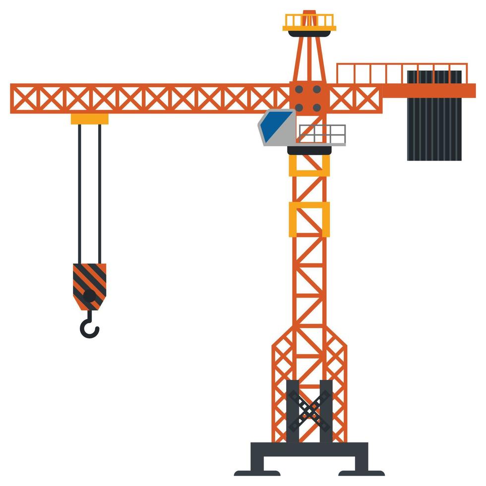 Tower crane build machine illustration vector