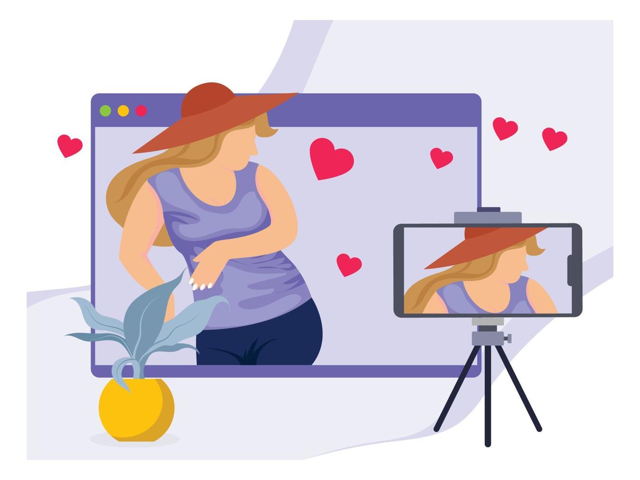 Shooting video on mobile vector