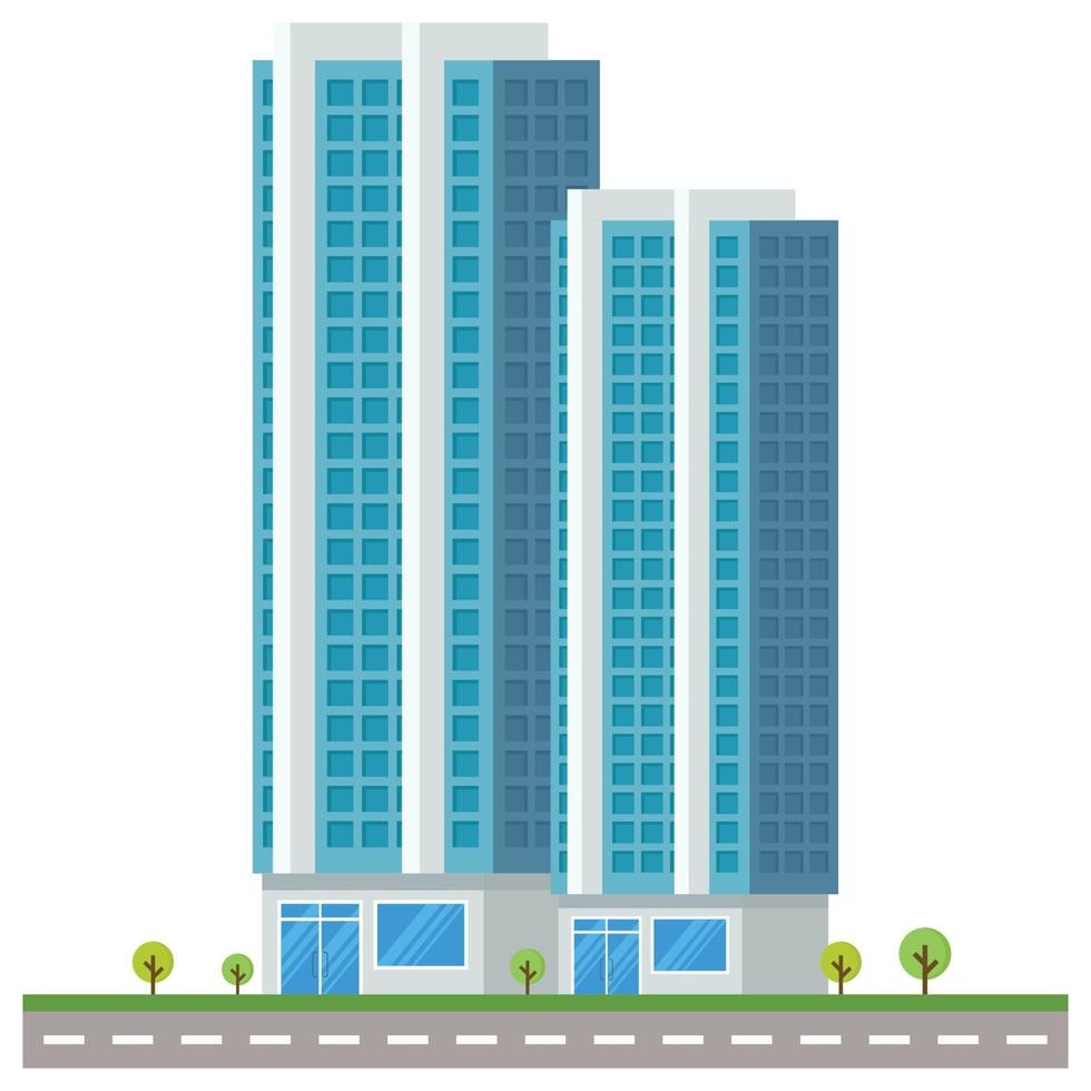 edificio de la ciudad de oficinas hermosa ilustración. vector