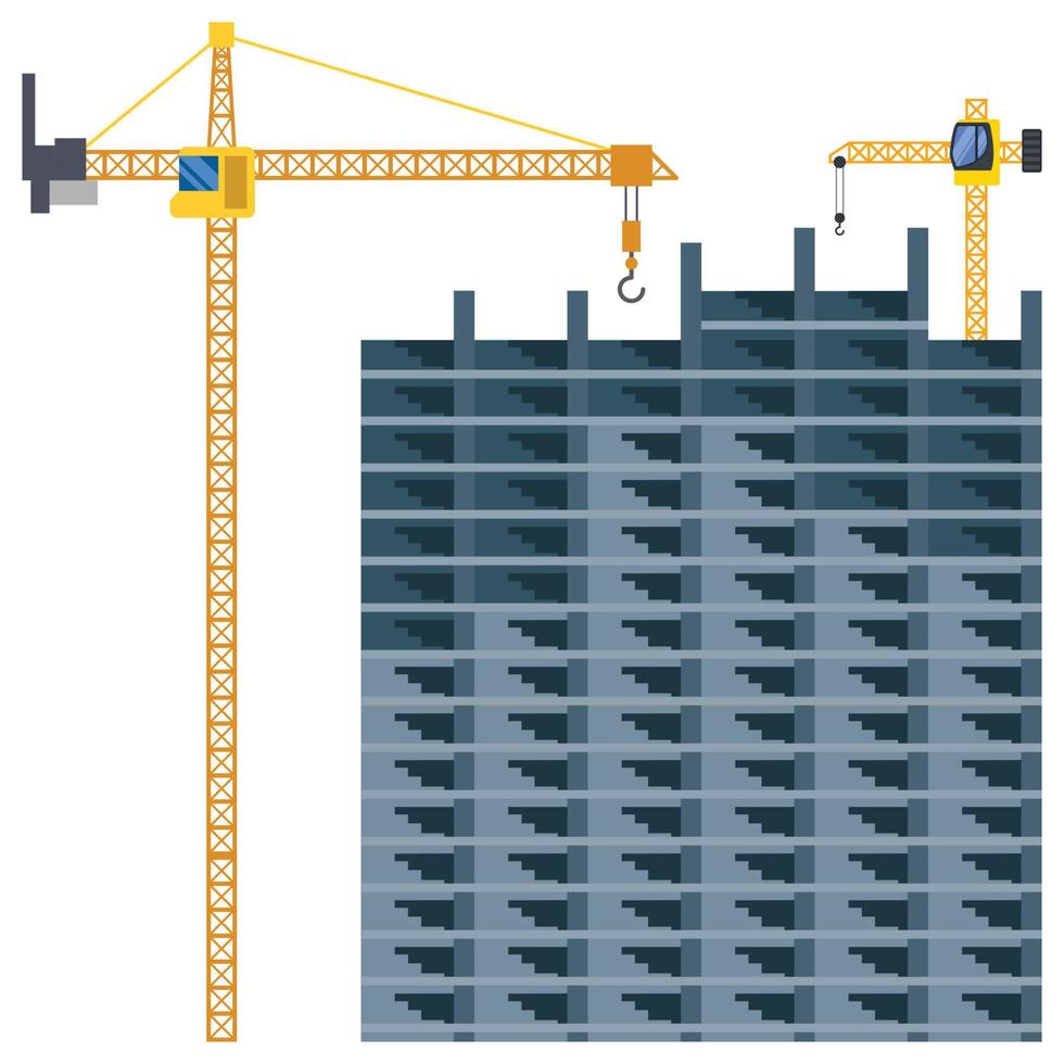 Construction building tower crane illustration vector
