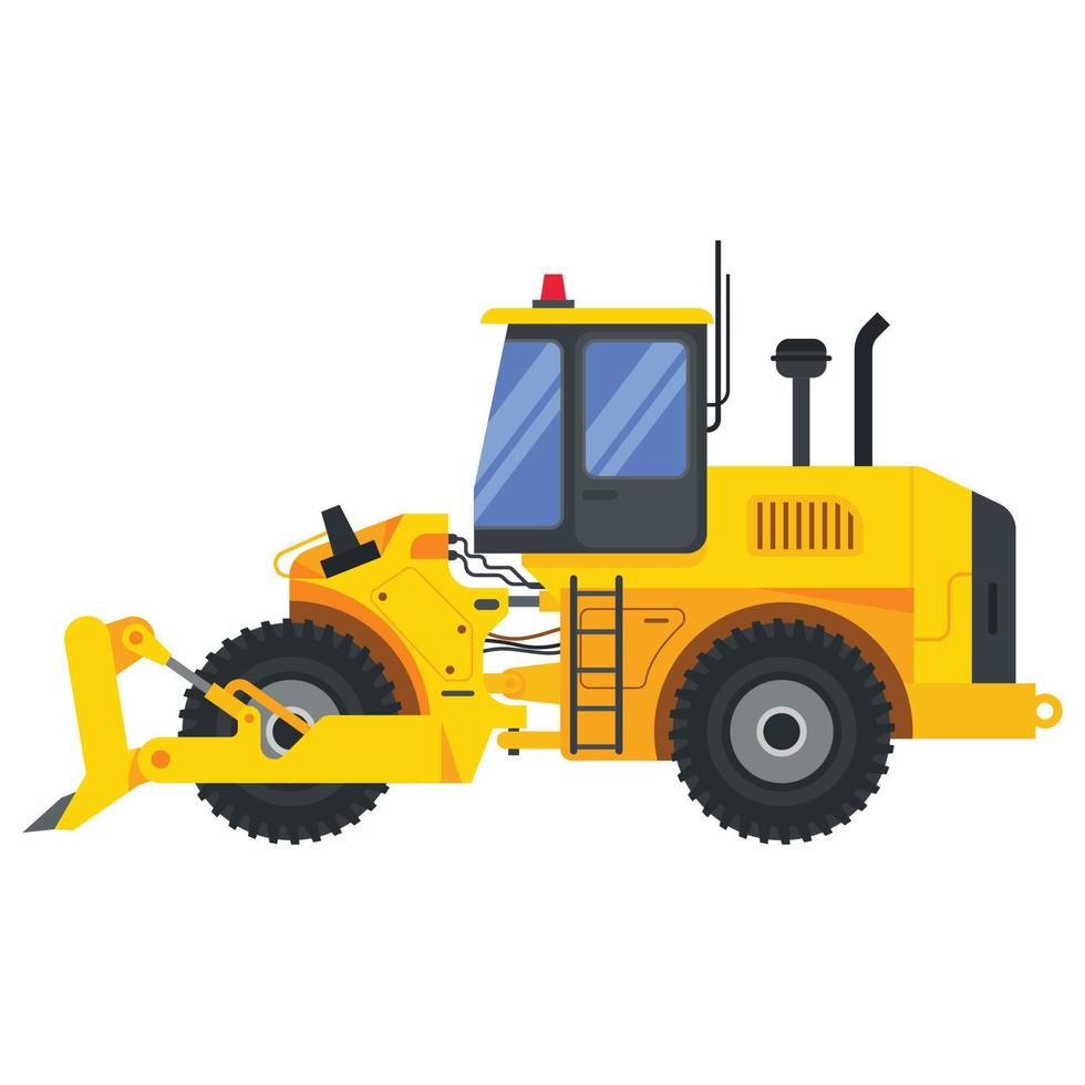 Illustration for construction machinery vehicle bulldozer. vector