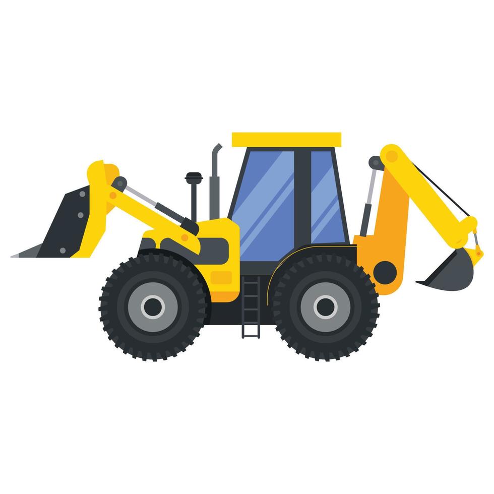 ilustración para excavadora de vehículos de maquinaria de construcción. vector