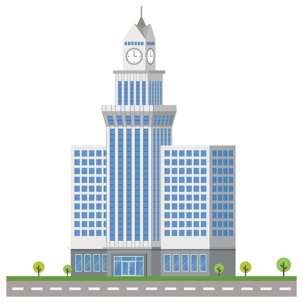 hermosa ilustración del edificio de la ciudad del hotel. vector