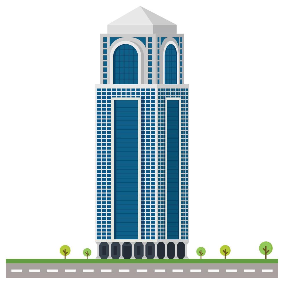 edificio de la ciudad de oficinas hermosa ilustración. vector