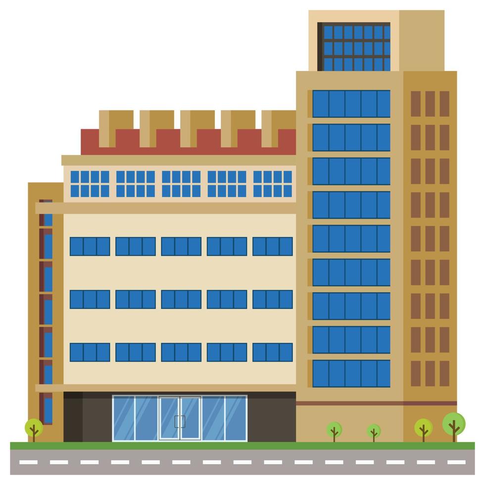 Company city building beautiful illustration. vector