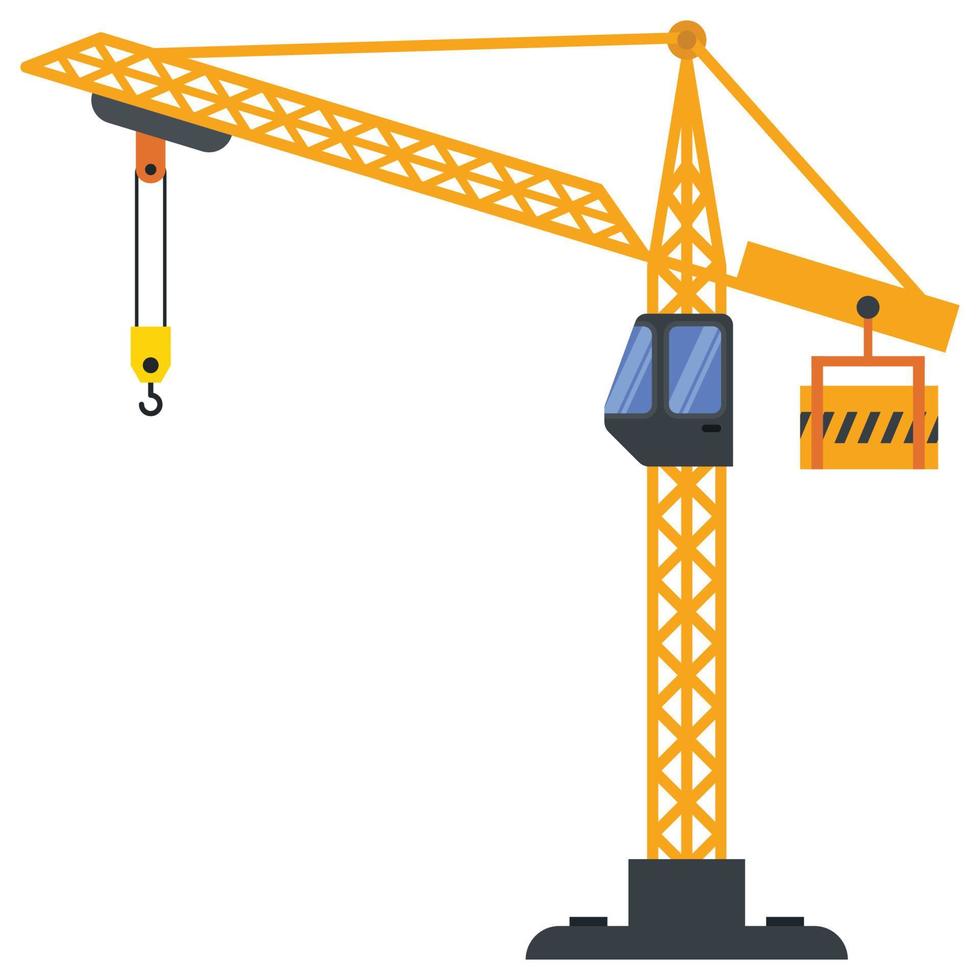 Tower crane build machine illustration vector
