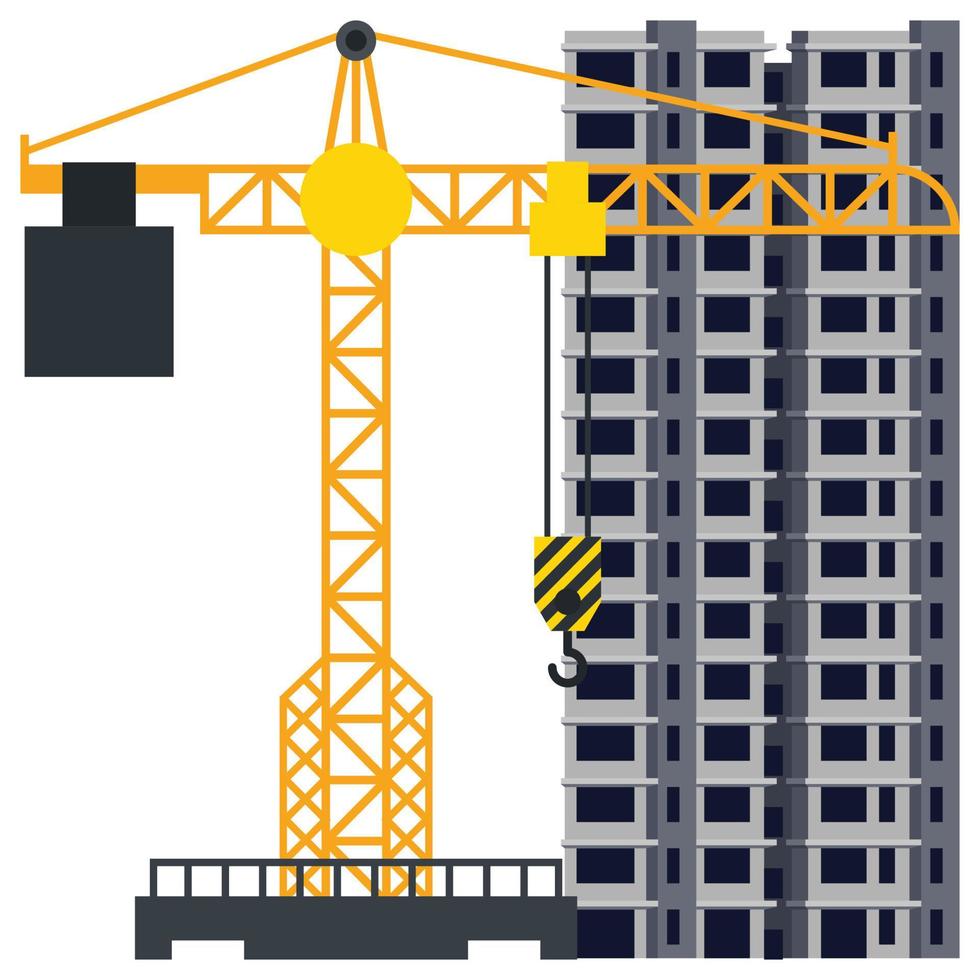 Construction building tower crane illustration vector