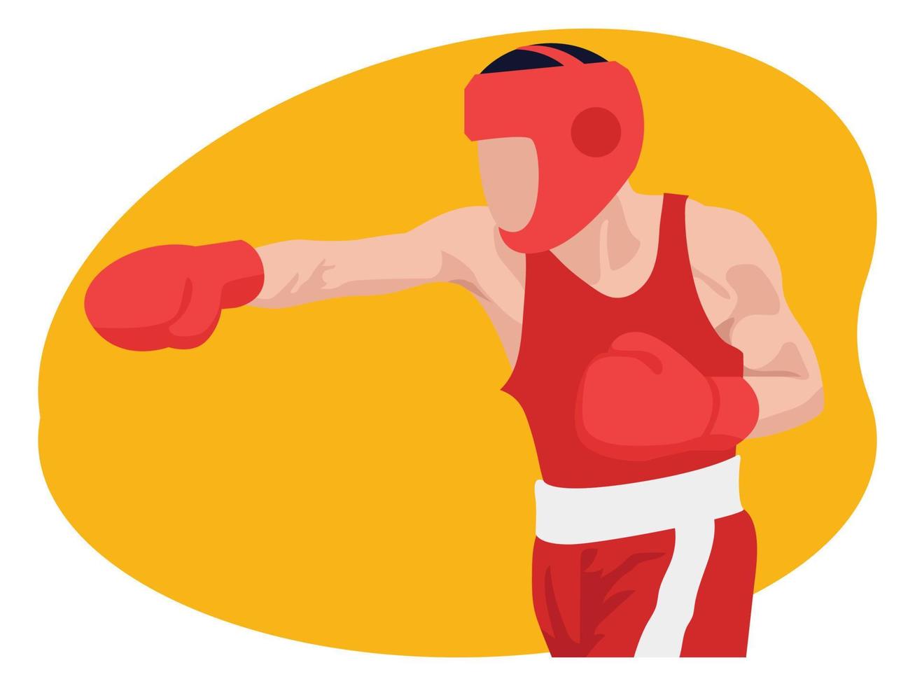 Female boxing player beautiful illustration. vector