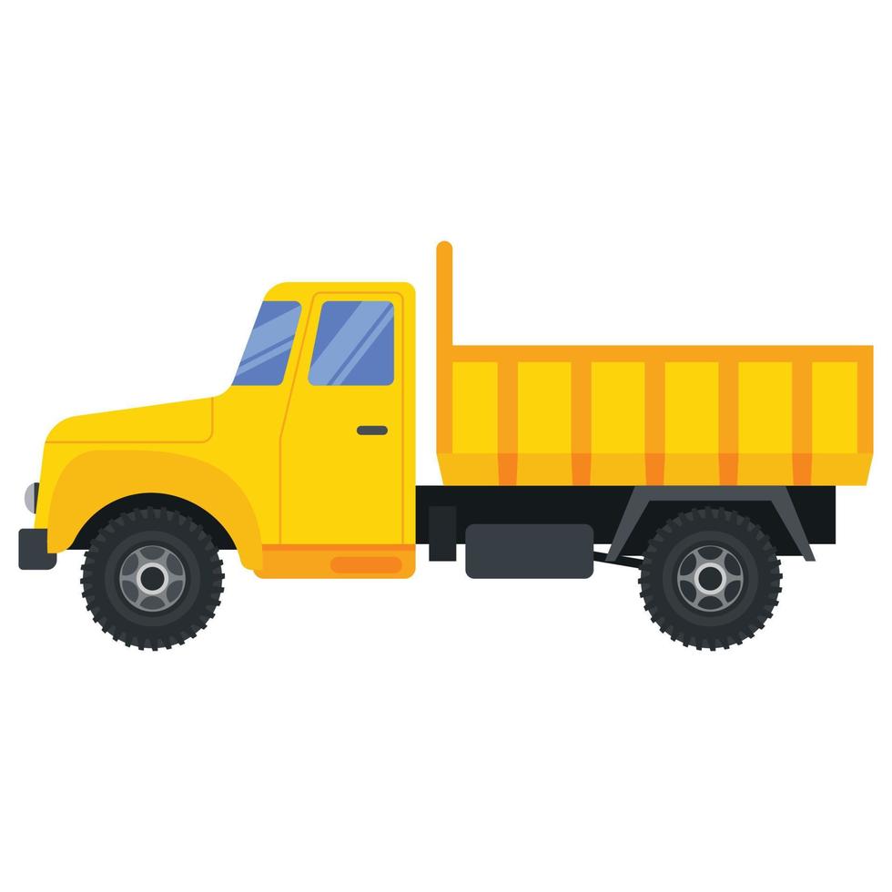 Illustration for construction machinery vehicle dump truck. vector