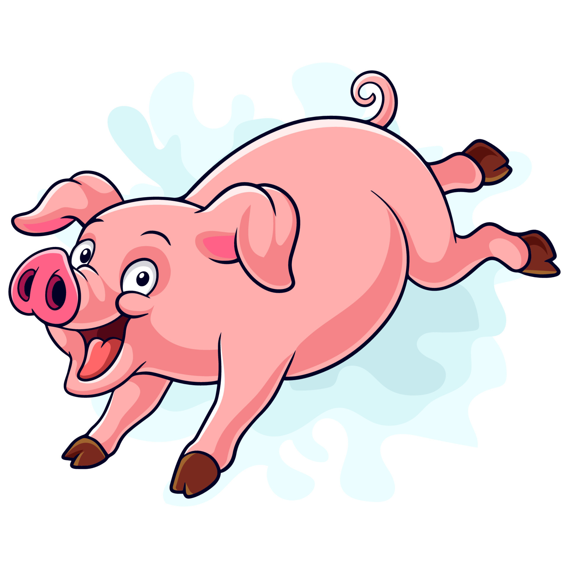 Cartoon funny pig isolated on white background 15511831 Vector Art at  Vecteezy