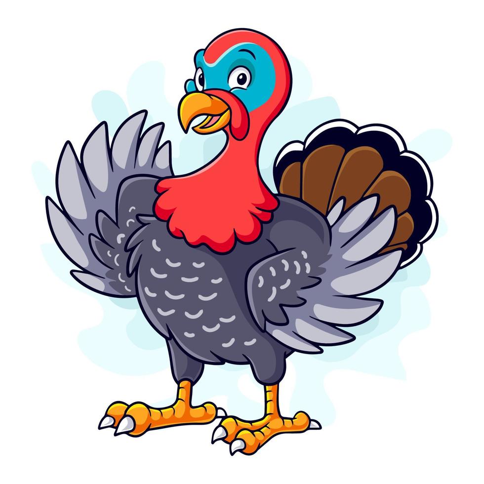 Cartoon funny turkey isolated on white background vector