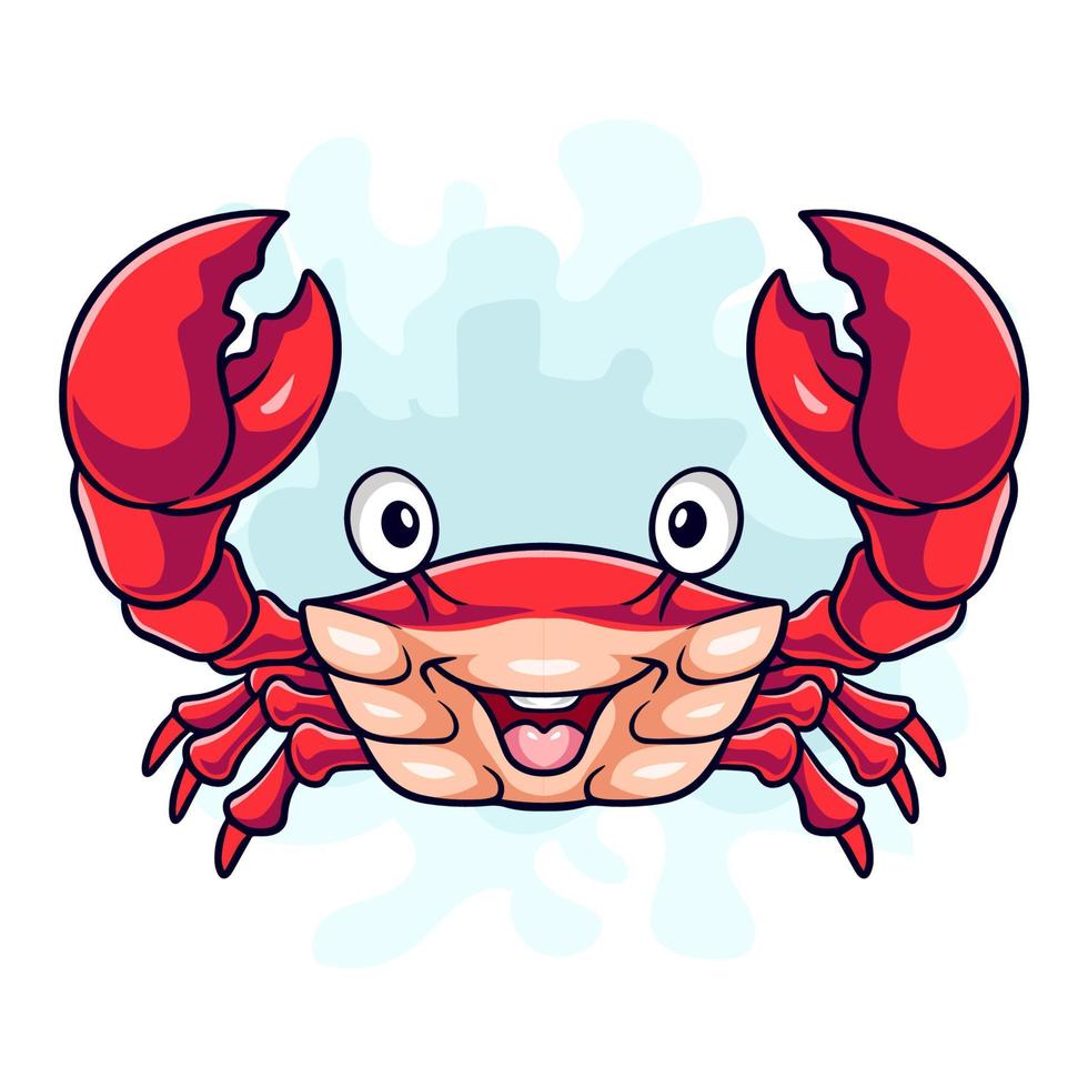 Cartoon funny crab isolated on white background vector