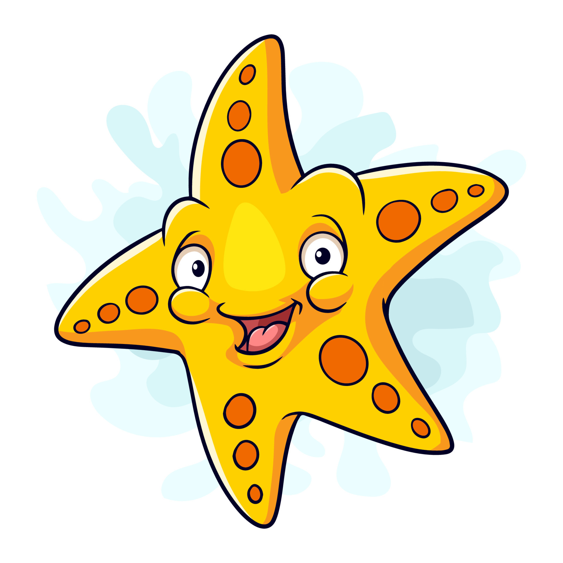 Cartoon funny sea star isolated on white background 15511850 Vector Art