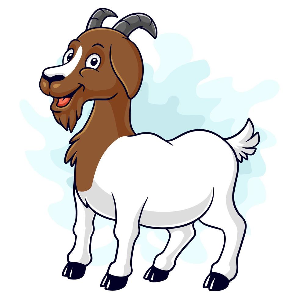 Cartoon funny goat isolated on white background vector