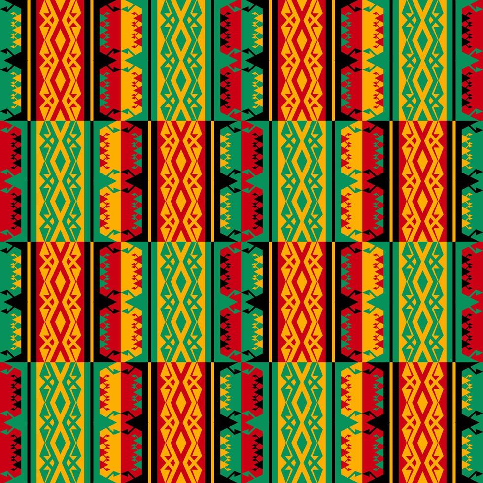 Ethnic African traditional pattern. African tribal kente colorful pattern seamless background. Abstract African pattern for fabric, home interior decoration elements, upholstery, wrapping. vector
