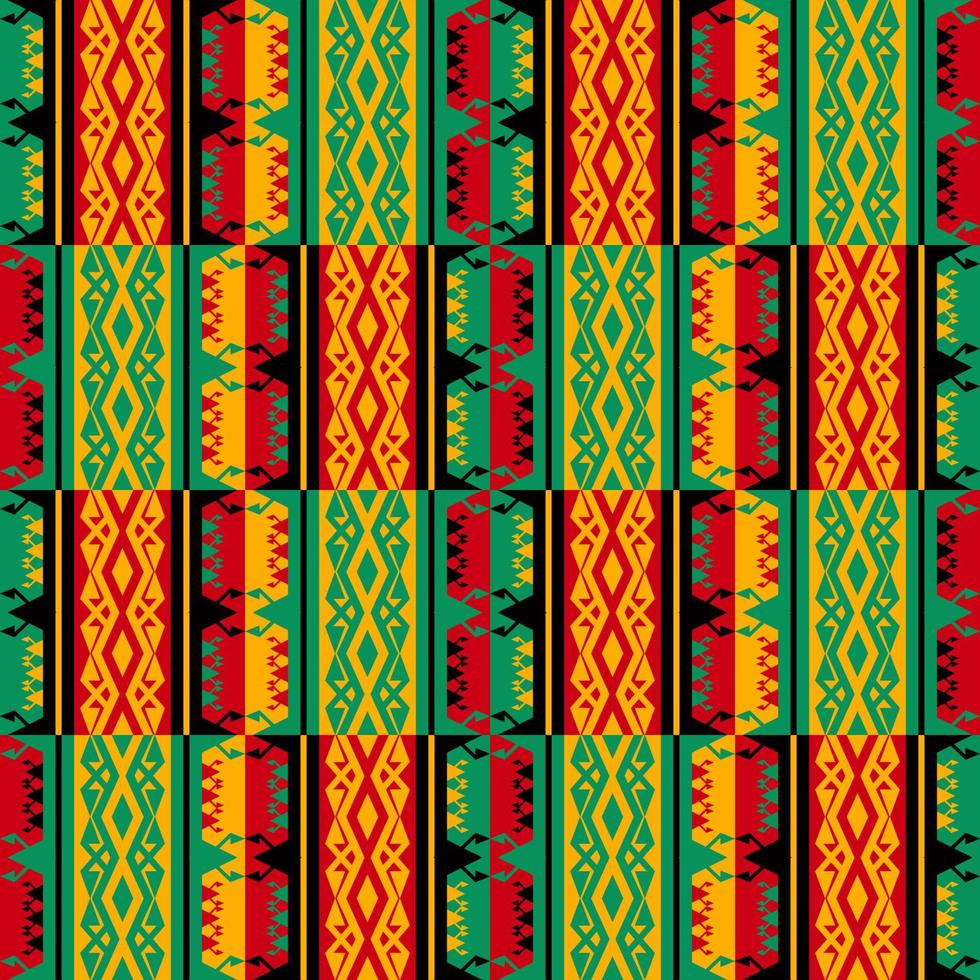 Ethnic African traditional pattern. African tribal kente colorful pattern seamless background. Abstract African pattern for fabric, home interior decoration elements, upholstery, wrapping. vector