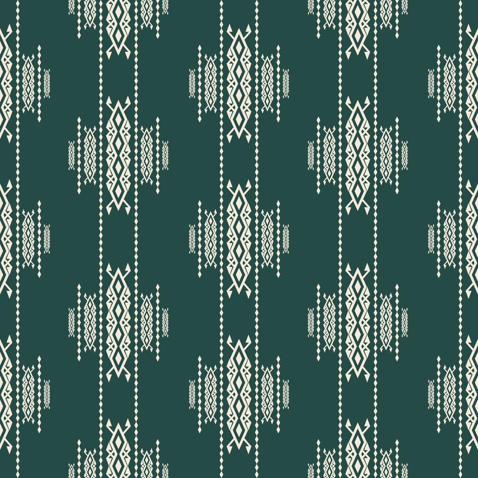 patrón de color contemporáneo azteca étnico. étnico tribal azteca forma geométrica abstracta color blanco-verde sin fisuras de fondo. batik, diseño de patrones de superficie étnica sari para textiles. vector