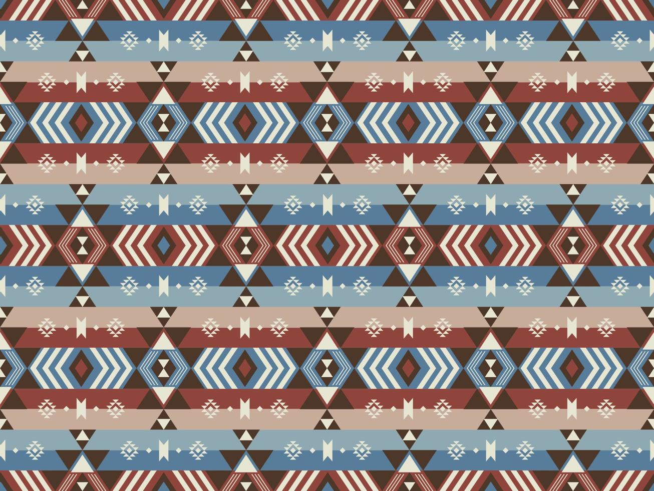 Colorful vintage ethnic pattern. Ethnic southwest colorful vintage stripes geometric aztec Navajo shape seamless pattern background. Use for fabric, home decoration elements, upholstery, wrap. vector