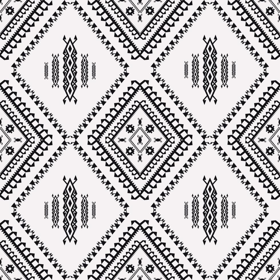 Ethnic tribal black and white pattern. Ethnic tribal aztec Navajo geometric diamond shape seamless pattern background. Southwest geometric pattern for fabric, home interior decoration elements. vector