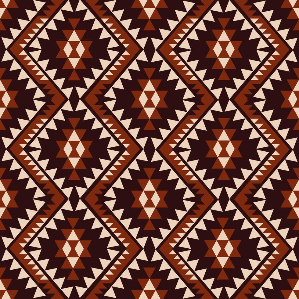 Aztec Navajo red-black color seamless pattern background. Geometric ethnic Navajo triangle zigzag pattern. Ethnic southwest pattern for fabric, home interior decoration elements, upholstery. vector
