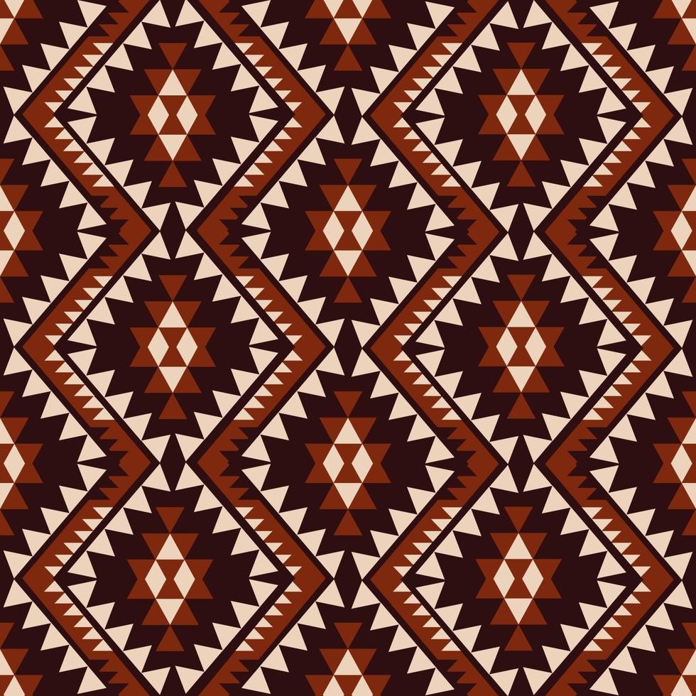 Aztec Navajo red-black color seamless pattern background. Geometric ethnic Navajo triangle zigzag pattern. Ethnic southwest pattern for fabric, home interior decoration elements, upholstery. vector