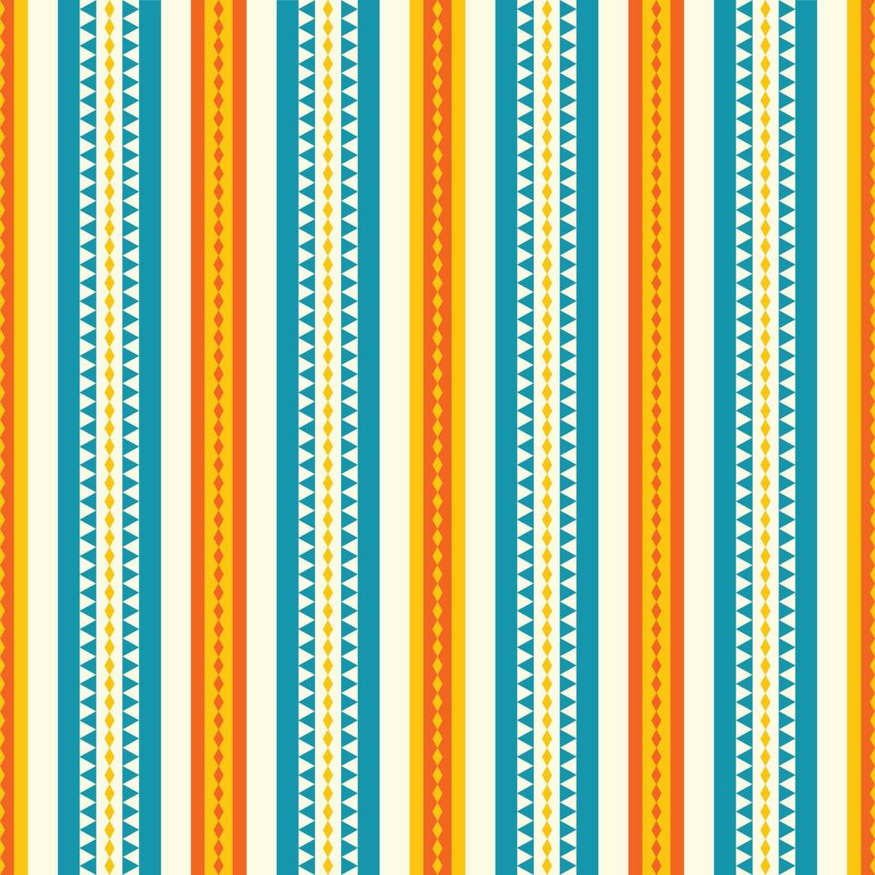 Ethnic colorful stripes pattern. Geometric triangle colorful line stripes seamless pattern background. Geometric colorful stripes pattern for fabric, home decoration elements, upholstery, wrap. vector