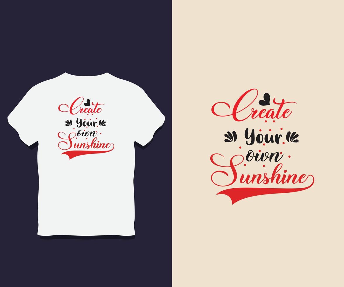 Sunshine Typography T-Shirt Design with Vector