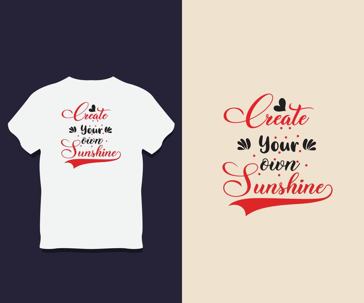 diseño de camiseta de tipografía de sol con vector