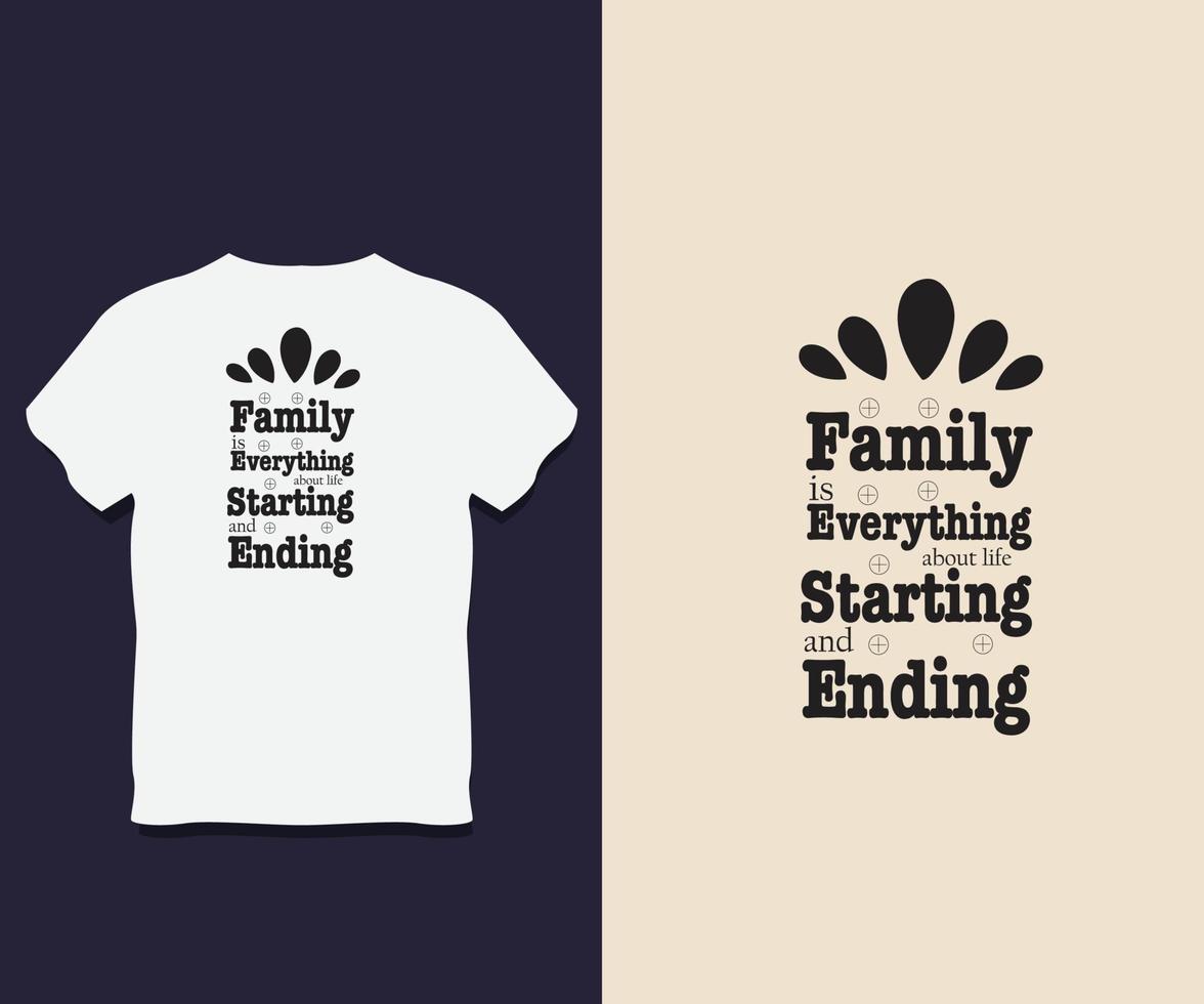 diseño de camiseta de tipografía familiar con vector