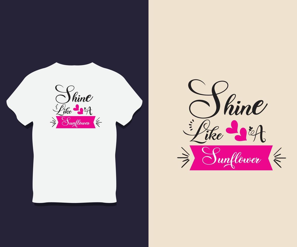 Sunshine Typography T-Shirt Design with Vector