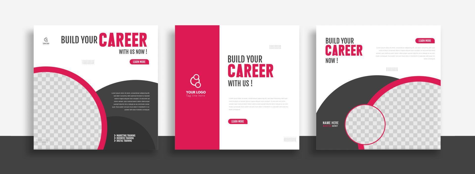 set of Creative career social media post and story banner for promotions. web banner vector illustration