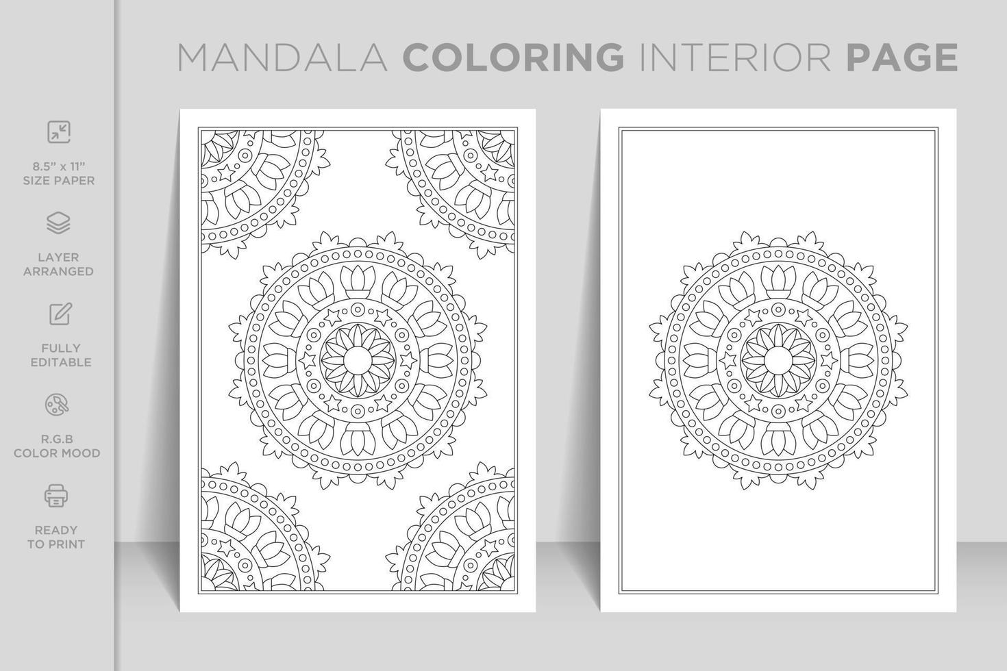 Ready to print complete mandala coloring book interior page. Luxury ornamental mandala design. vector