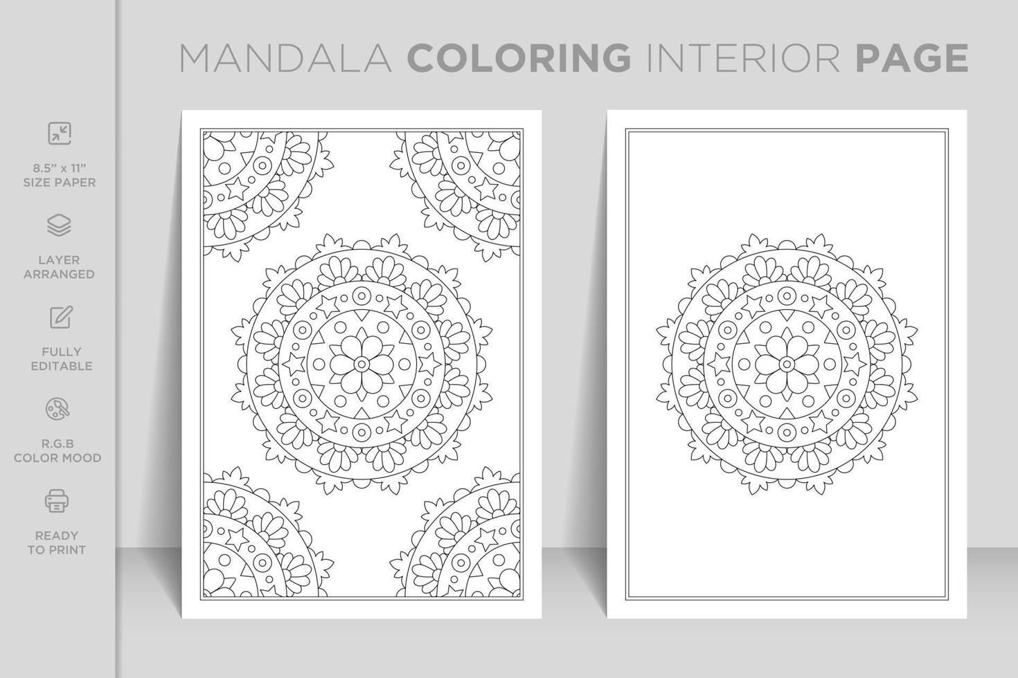 Ready to print complete mandala coloring book interior page. Luxury ornamental mandala design. vector