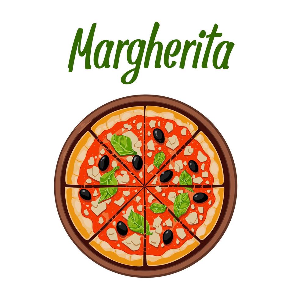 ilustración de pizza italiana margherita vector