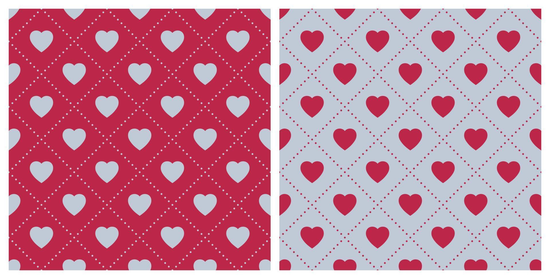 Viva Magenta And Plein Air Background Seamless Heart Pattern vector