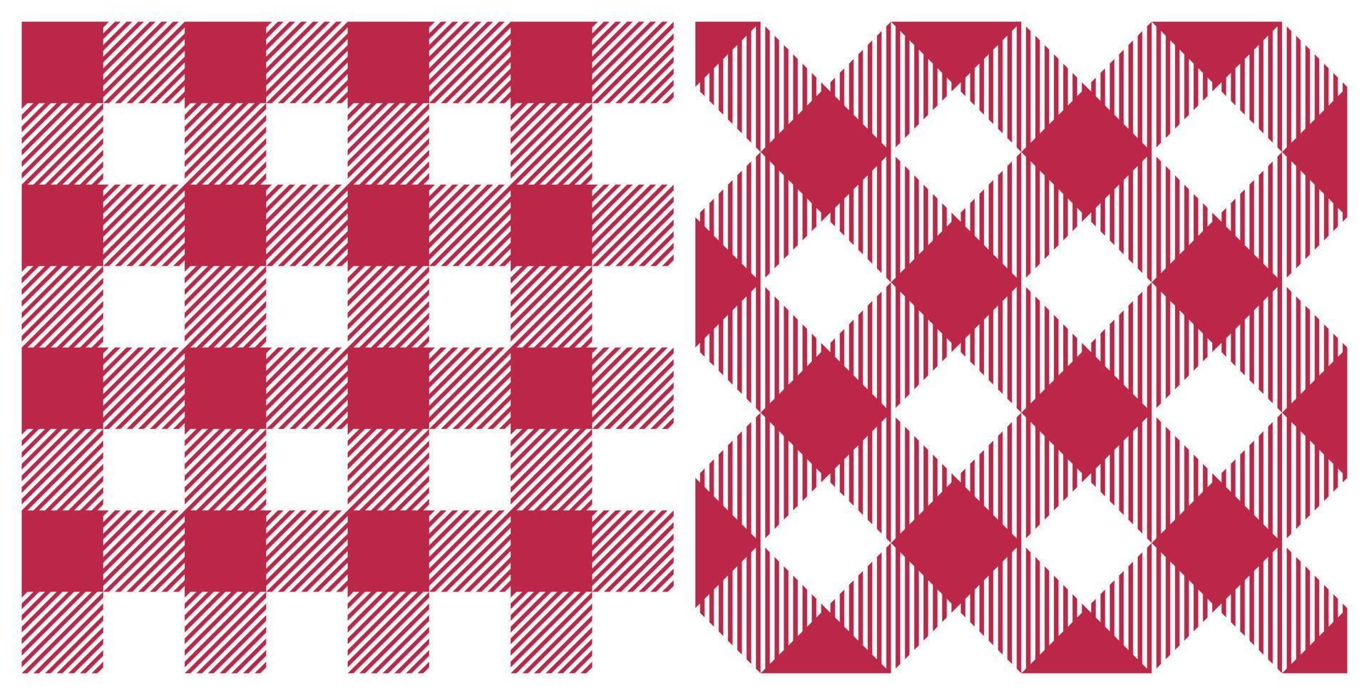 Seamless Gingham Pattern Viva Magenta White Background vector