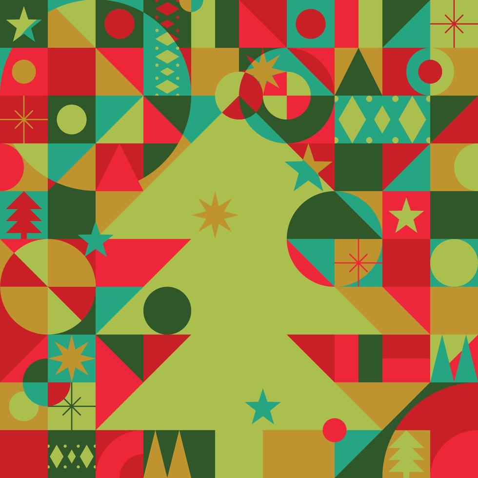 abstract mosaic geometry Christmas motif pattern background vector illustration EPS10