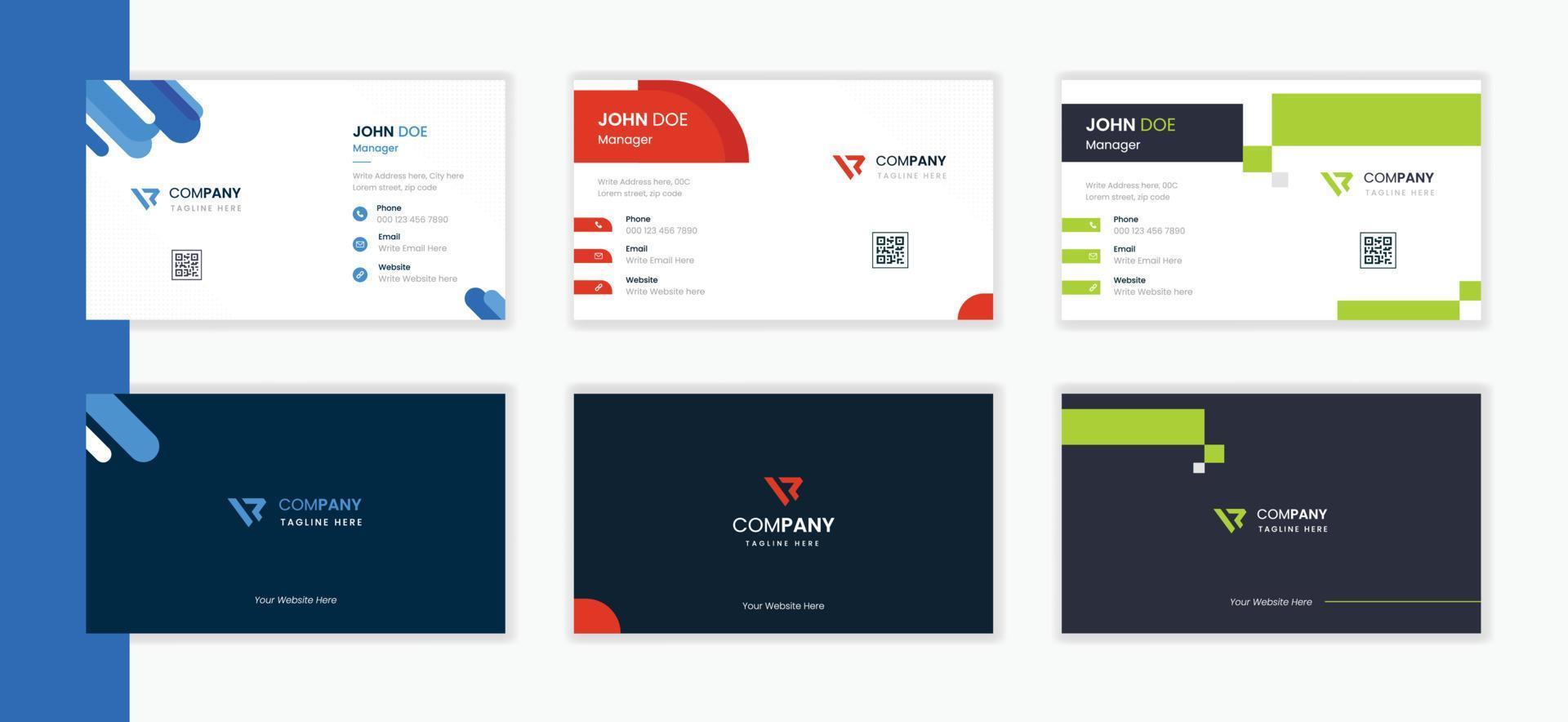 Corporate Business card stationery design, business visiting card bundle collection, Colorful business card set vector