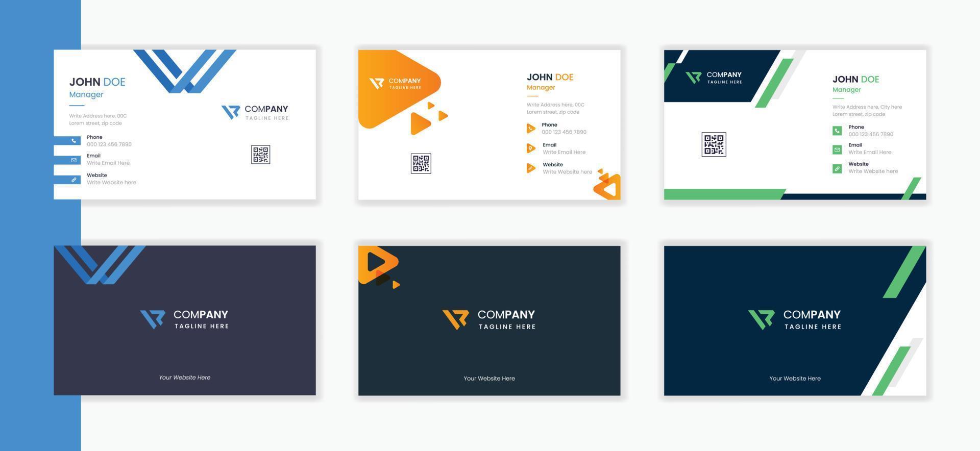 Corporate Business card stationery design, business visiting card bundle collection, Colorful business card set vector