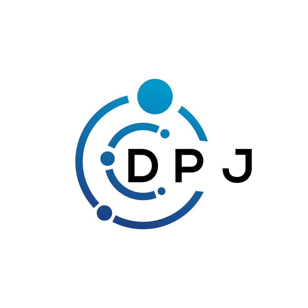 diseño de logotipo de letra dpj sobre fondo blanco. concepto de