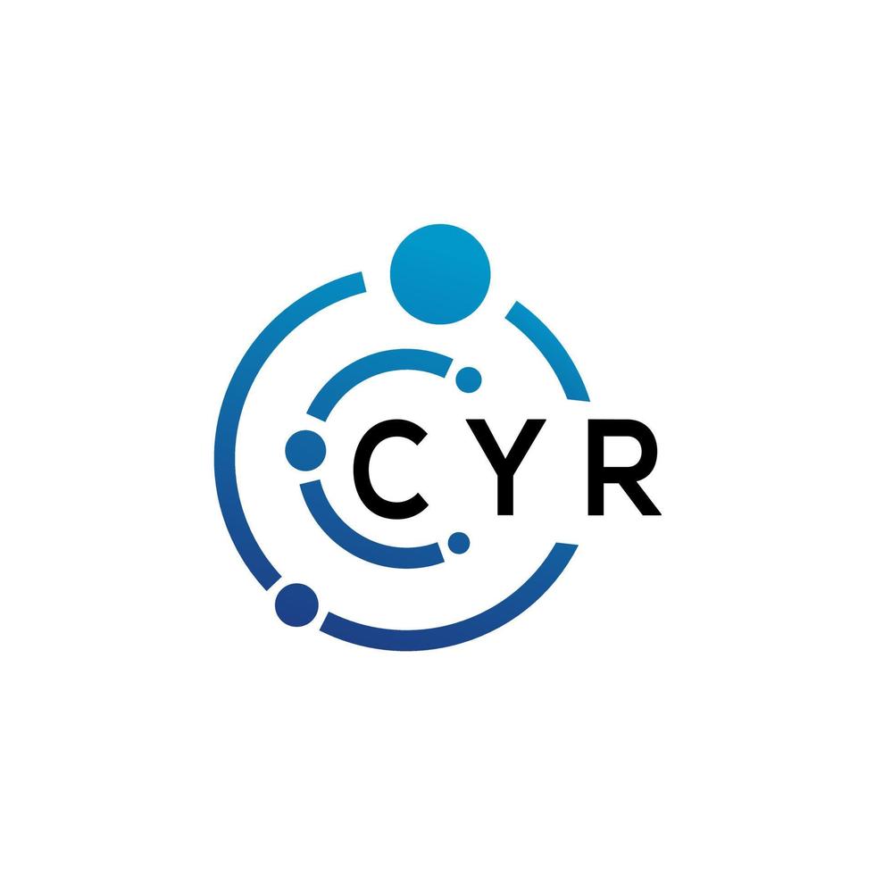 diseño de logotipo de letra cyr sobre fondo blanco. concepto de logotipo de letra de iniciales creativas cyr. diseño de letras cyr. vector