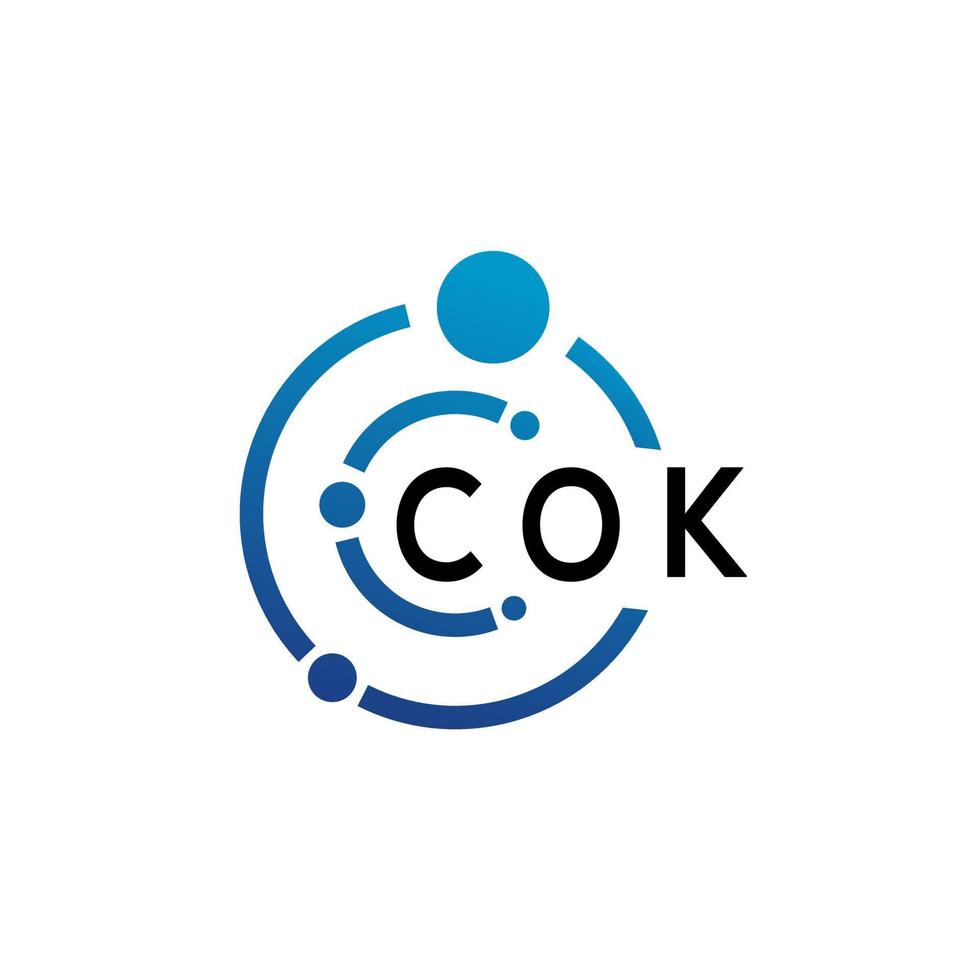 COK letter logo design on  white background. COK creative initials letter logo concept. COK letter design. vector