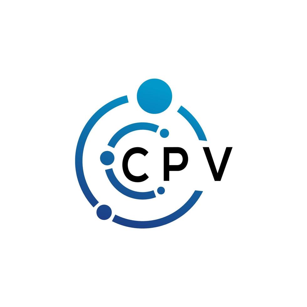 diseño de logotipo de letra cpv sobre fondo blanco. concepto de logotipo de letra de iniciales creativas cpv. diseño de carta cpv. vector